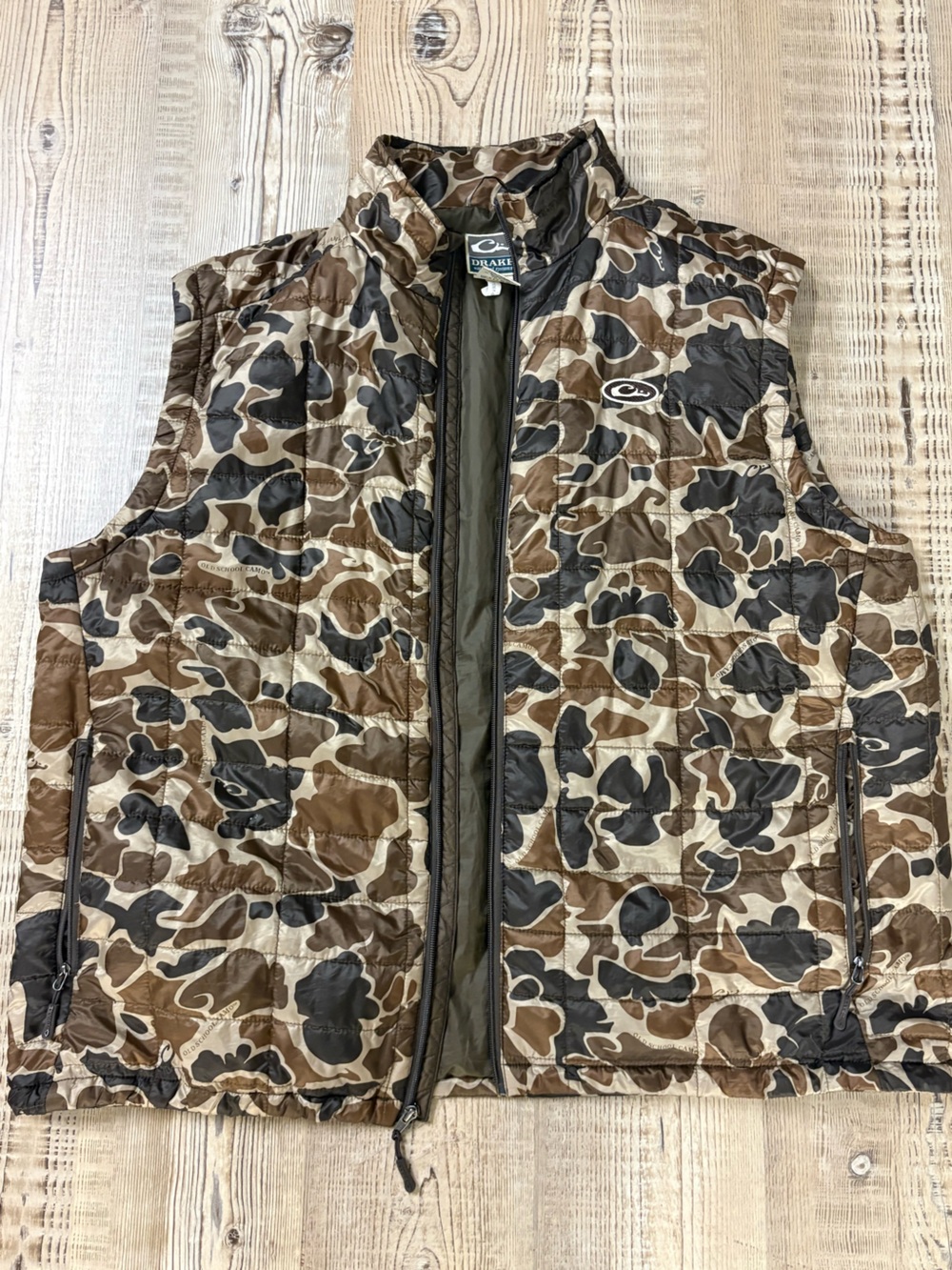 Drake Brown Tan & Black Camo Quilted Vest